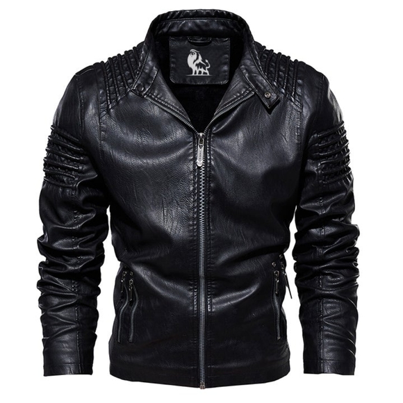 David Outerwear Kingdom Black Leather Jacket - Picture 1 of 8